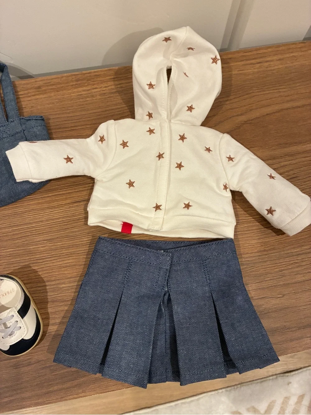 American Girl x GAP White Star Hoodie & Denim Skirt Doll Outfit